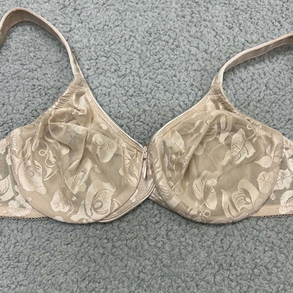 Wacoal Bra 32D T-Shirt Bra 85567  Floral Lace awareness - Picture 1 of 9